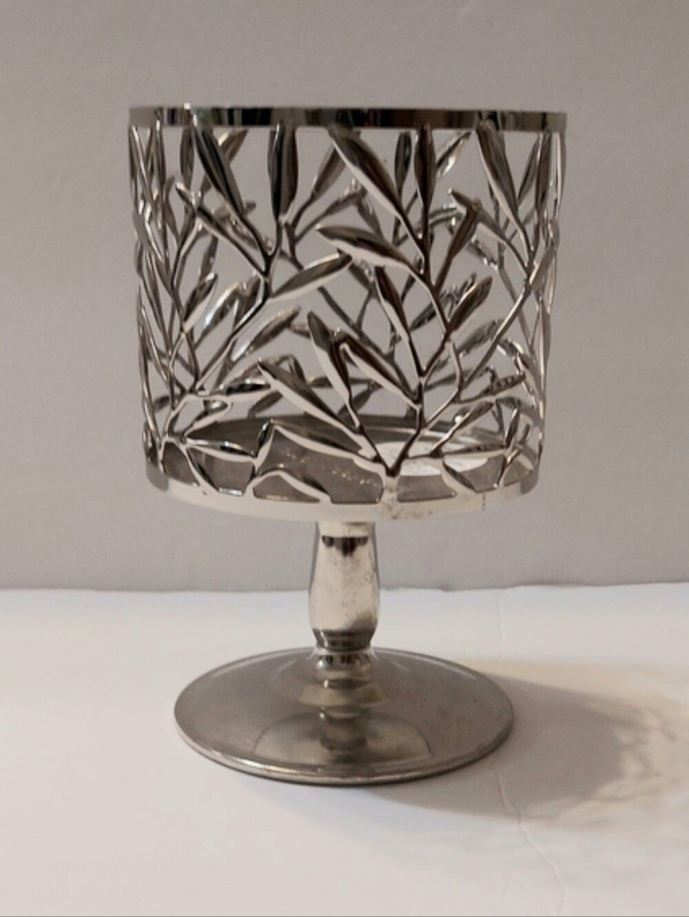 Bath & Body Works Silver Leaf Cutout Candle Holder